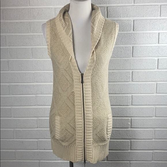 Eddie Bauer Women's Beige Sleeveless Knit Cardigan Tunic Size Small - Picture 1 of 11